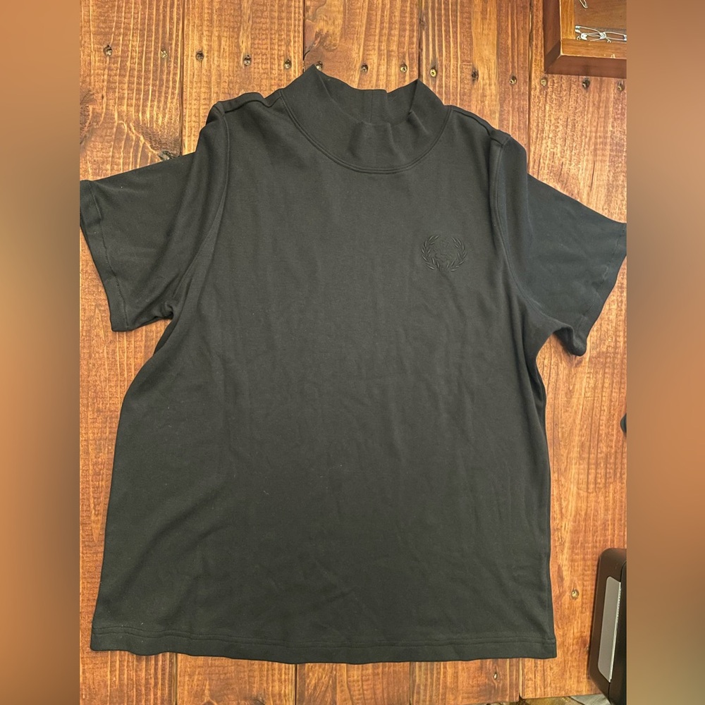 Blair Black Short-Sleeve Mock Neck Tee